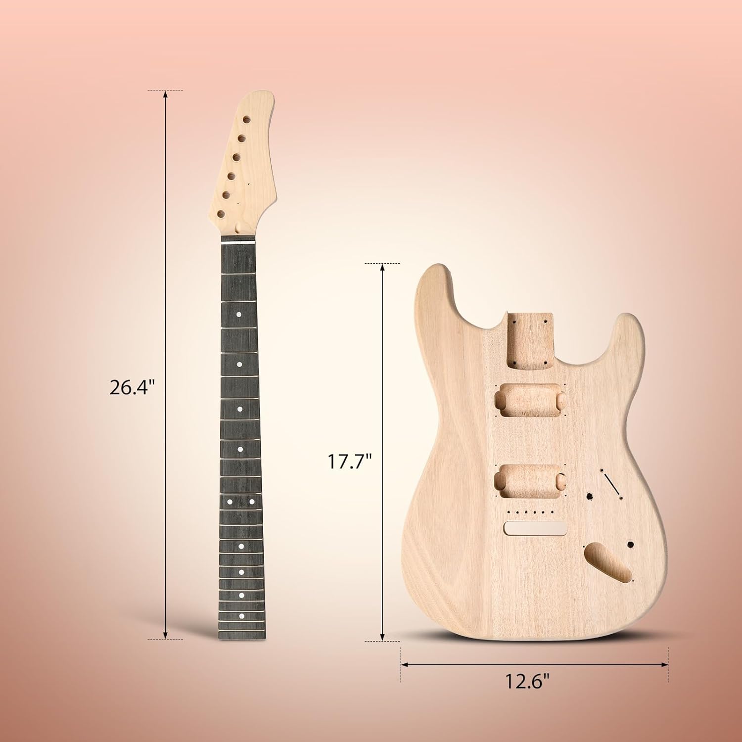 Glarry DIY Electric Guitar Kit, 6 Strings Guitar Kit with Mahogany Wood Body Maple Neck for Beginner, All Components Included Build Your Own Guitar (Burning Fire)