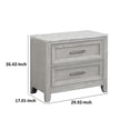 thumbnail image 5 of Benjara Ion 30" Nightstand- 2 Drawers- White Marble Top- Farmhouse Gray Wood, 5 of 6