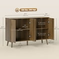 thumbnail image 3 of HOMCOM Buffet, Armoire Buffet Cannelée avec Tablettes Ajustables, Brun Foncé, 3 of 10