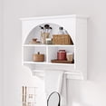 thumbnail image 3 of RiverRidge Bristol Bathroom and Laundry Arch Wall Mount Storage Medicine Cabinet Shelf with Towel Storage Bar - White, 3 of 7