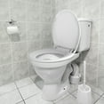 thumbnail image 4 of Cierre suave y silencioso - Asiento de inodoro comercial redondo - Instalación fácil, limpieza práctica, construcción duradera, compatible con la mayoría de inodoros - Tamaño: 17", Color: Blanco, 4 of 8