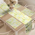 thumbnail image 2 of Ambesonne Abstract Table Runner & Placemats, Geometry Pastel Soft Tone, Placemat 4 pcs + Runner 16"x72", White Yellow and Lime Green, 2 of 2