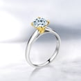 thumbnail image 4 of Gem Stone King 1.70 Ct 7mm Round Sky Blue Topaz 925 Silver and 10K Yellow Gold Ring Ring (Size 6), 4 of 4
