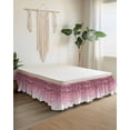 thumbnail image 2 of Abstract Bed Skirt California King Size 18" Drop Pink Gradient Ocean Waves Sandy Beach Ruffled Wrap Around Bed Skirts Adjustable Elastic Bedskirt Dust Ruffle for California King Size Bed, 2 of 7