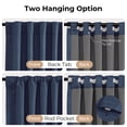 thumbnail image 4 of 100% Blackout Curtains for Bedroom,Set of 2 Panels,108inch Length Faux Linen Thermal Insulated Back Tab Drapes with Room Darkening,50"Wx108"L,Midnight Blue, 4 of 6