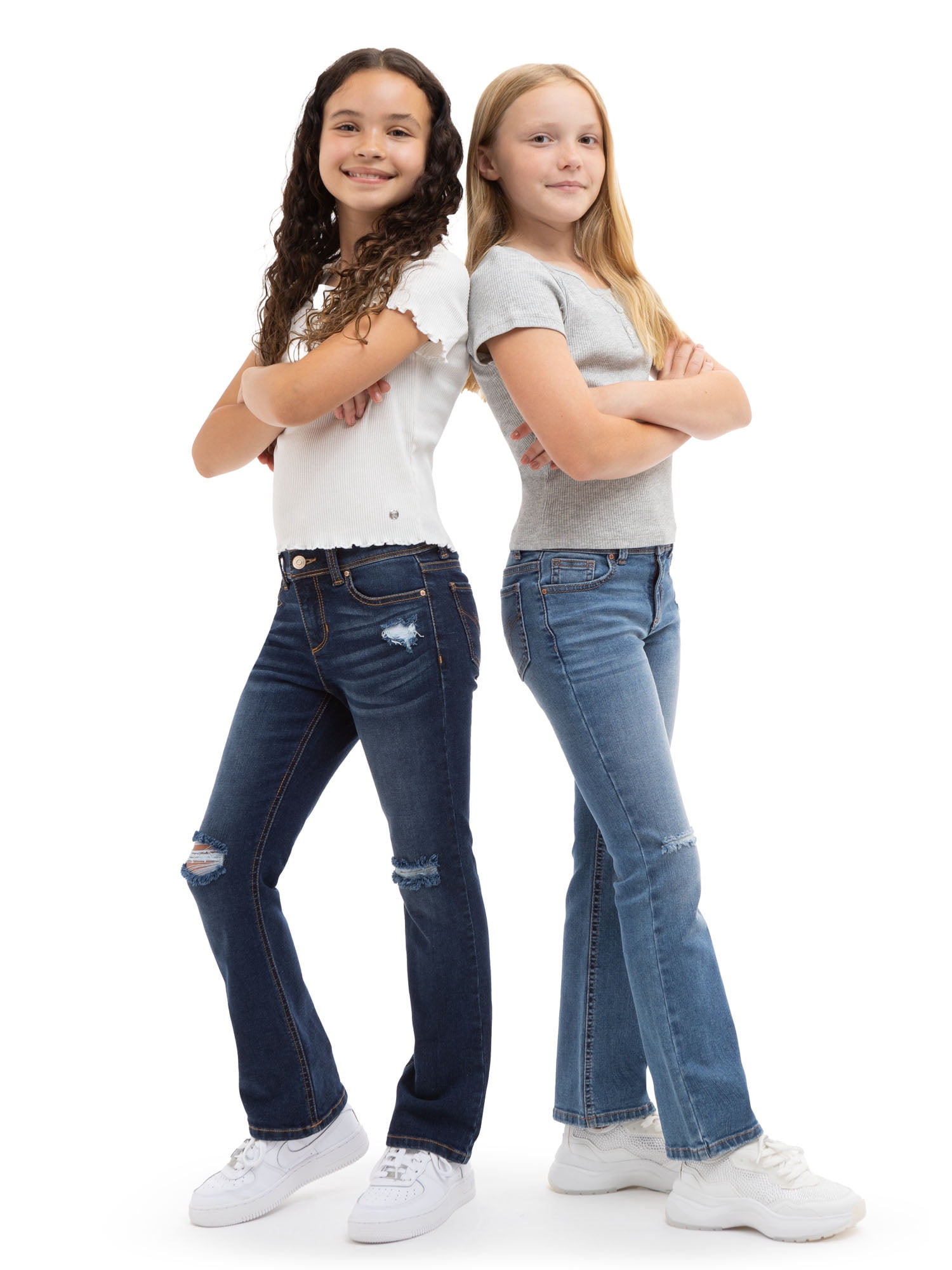 Jordache Girls Destructed Bootcut Jeans, Sizes 5-18