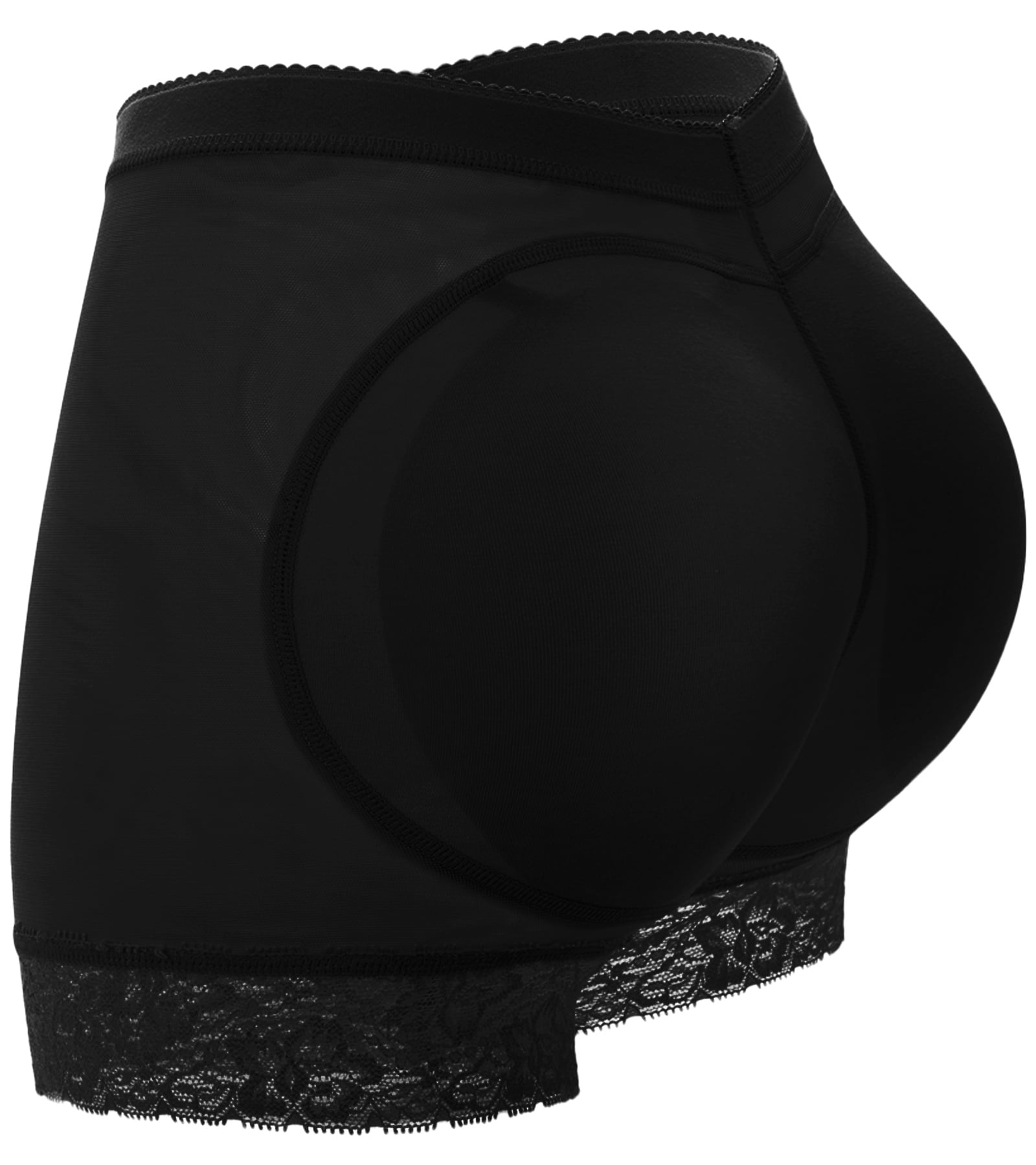 Qric Women Seamless Lace Butt Lifter Panties Padded Removable Enhancer