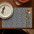 thumbnail image 5 of Black White Tiny Skull Pattern Summer Placemats Table Placemats Set Of 4-Linen Kitchen Washable Placemats Table Mats 11.8"x17.7" Non-Slip Heat Resistant, 5 of 6