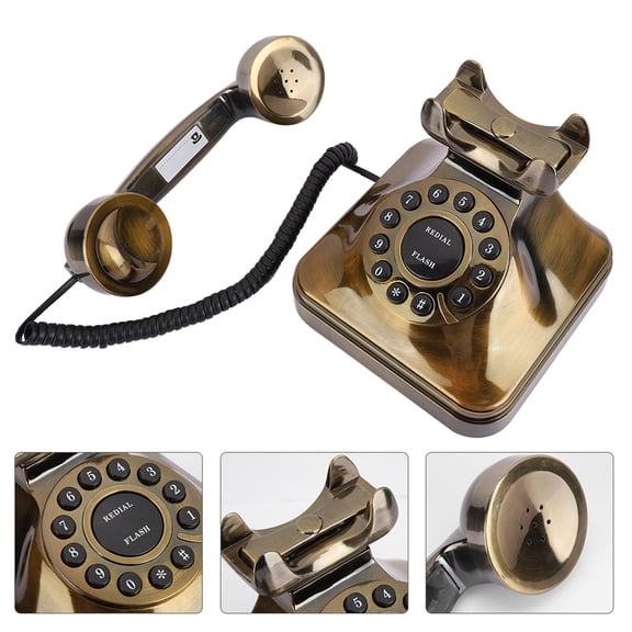 Teléfono Vintage De Bronce, Teléfono Fijo, Para Decoración De Interiores, Hogar, Familia