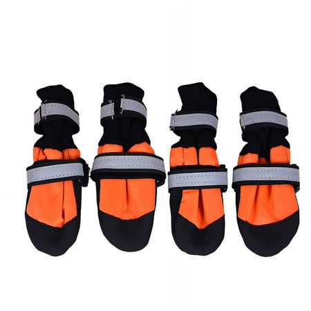 GASTROPOD 4Pcs Dog Shoes Non-Slip Sole Dog Boots & Paw Protectors Comfortable Dog Boots for Winter Soft Dog Rain Boots 10x5.5x5cm Orange