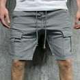 thumbnail image 3 of Mgmyaa Men's Cargo Shorts Elastic Waistband Drawstring Summer Casual Big & Tall Relaxed Fit Work Shorts, 3 of 6