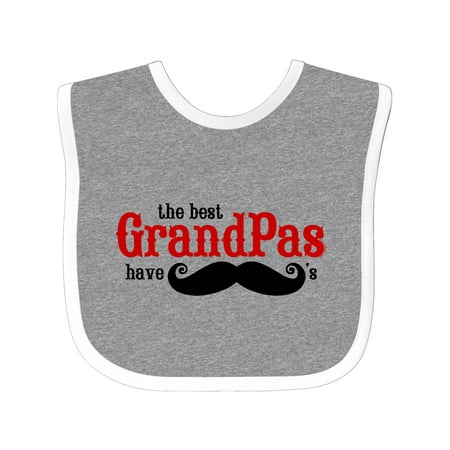 Best Grandpas Have Mustaches Baby Bib Heather/White One