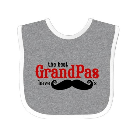Grandpa Bib - Best Grandpas Have Mustaches Baby Bib Heather/White One Size
