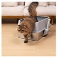 thumbnail image 6 of XL Stainless Steel Cat Litter Box, 23x14.6x10.2 inch High Sided Metal Litter Box with Lid & Scooper, Non-Stick Odor Control for Large & Multiple Cats, 6 of 8