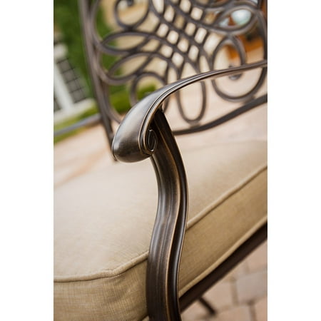 Hanover Traditions 9-Piece Aluminum Outdoor Dining Set, Natural Oat