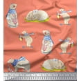 thumbnail image 1 of Soimoi polyester Crepe Fabric Cycle,Rabbit & Bear Kids Print Sewing Fabric Yard 42 Inch Wide, 1 of 1