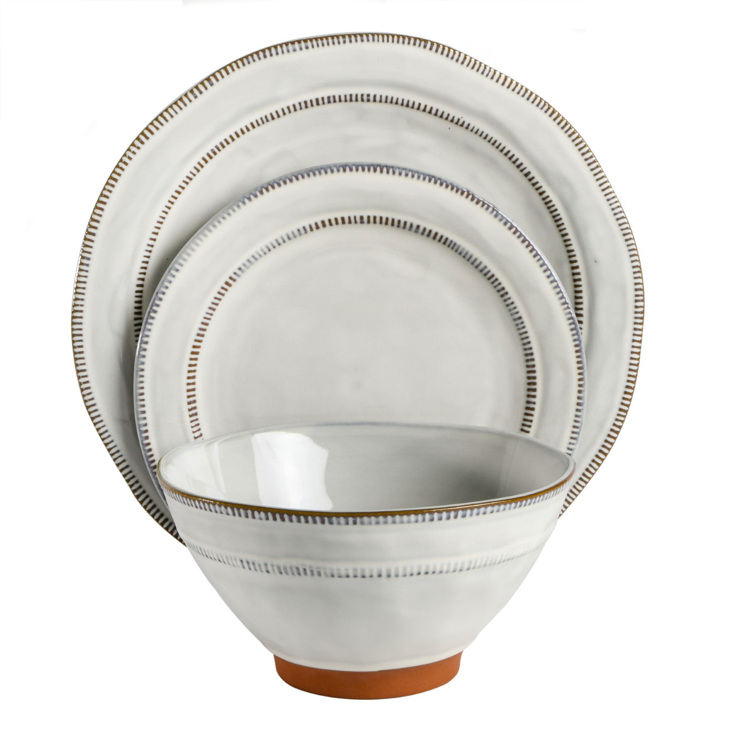 Gibson Elite Terranea 12 Piece Dinnerware Set - White