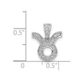 thumbnail image 4 of 14k White Gold Diamond Taurus Zodiac Pendant Charm, 4 of 4