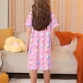thumbnail image 3 of RXIRUCGD 2025 Vêtements d'Été pour Enfants 3-12 Ans Mode Couleur Unie Pyjamas Rêveurs Robe à Manches Courtes Col Rond, 3 of 5