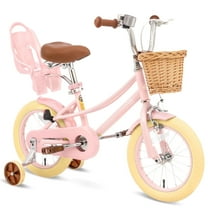 XJD Girls Bike for Toddlers and Kids Ages 2-12 Years Old,12 14 16 Inch Kids Bike with Training Wheels & Basket, 20 Inch Girls Bicycle with Handbrake & Kickstand