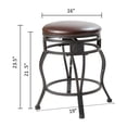 thumbnail image 5 of eHemco Swivel Metal Kitchen Counter Height Barstool with Upholstered Faux Leather Seat, 24 Inches, Black, Set of 2, 5 of 6
