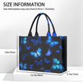 thumbnail image 3 of Large Capacity Tote Bag,Black Blue Butterfly Pattern Handbag Fashion Luxury Tote Bag,15.7"x13"x 5.1" Inches,Laptop Compatible, 3 of 6