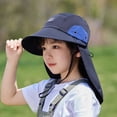 thumbnail image 2 of Summer Children's Hat for Boys and Girls Sunscreen Wide Brim Bucket Hat with Neck Fisherman Hat for Ages 4-10,Color:Black, 2 of 4