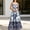 Blue, variant on Women's Tiered A-Line Sling Maxi Dress – Geometric/Floral Print, Smocked Back, Summer Vacation Boho Long Dress Rose Red,S