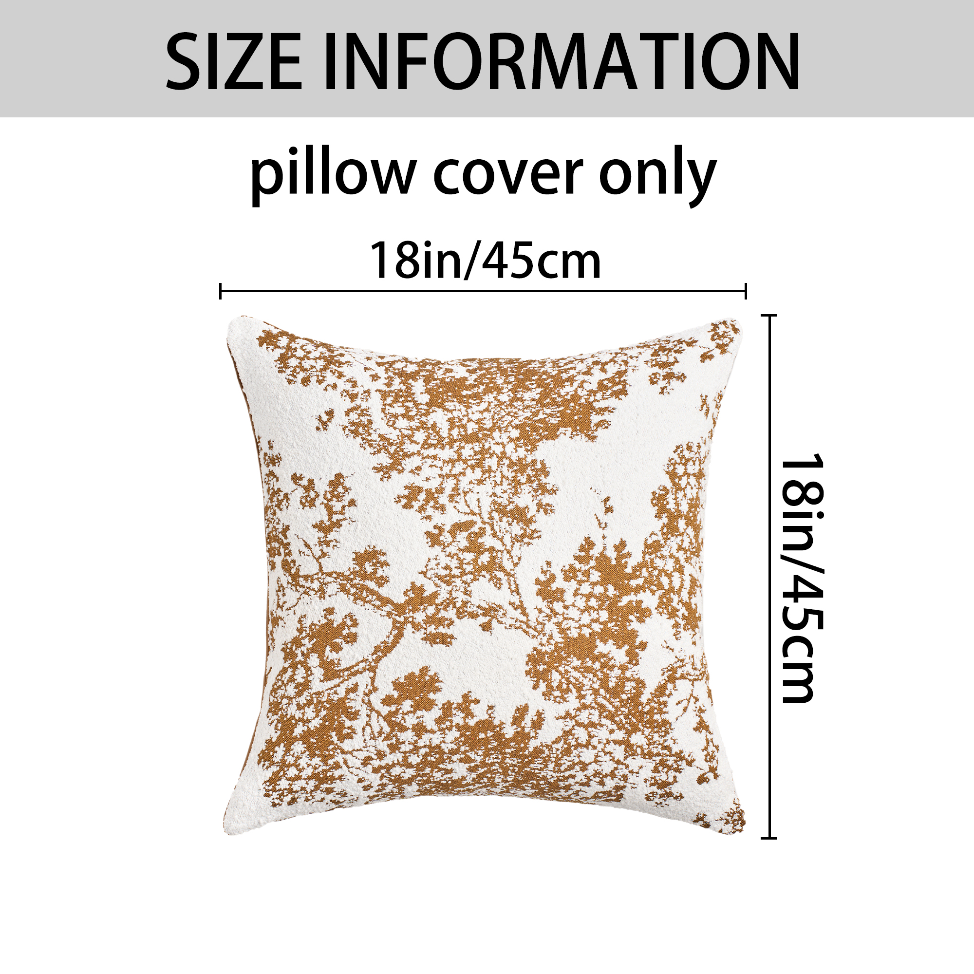 Unique Bargains Set of 2 Chenille Pillow Cushion Covers and Bedroom Brown
