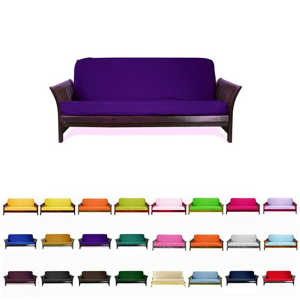 Solid Futon Cover Slipcover Fit 6" 8" Futon Mattresses Purple, Full Size 54x75 Inch Walmart