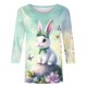 thumbnail image 2 of TaTaai Women Casual Spring T-Shirt Easter Print Crew Neck 3/4 Sleeve Loose Fit Pullover Top Ladies Daily Outdoor Holiday Wear Breathable No Fading Comfortable Fashion Top Gift, 2 of 7