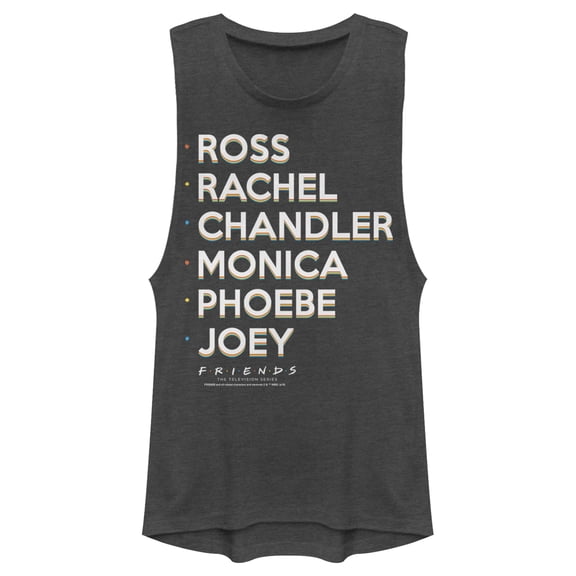 Junior's Friends Character Name List  Festival Muscle Graphic T-Shirt