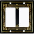 thumbnail image 6 of Metal Light Switch Plate Cover Elegant Victorian Floral Fan Frame Black FRA071, 6 of 13