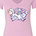 thumbnail image 4 of Inktastic Fluffy Sheep Family Women's V-Neck T-Shirt, 4 of 5
