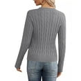 thumbnail image 6 of Zedker Women's Winter Crewneck Sweaters Knit Pullover Casual Long Sleeve Oversized Tops, Plus Size Dark Gray L, 6 of 7