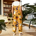 thumbnail image 4 of Womens Halloween Linen Overalls Casual Wide Leg Floral Print Loose Fit Jumpsuits Boho Bib Pants, 4 of 6