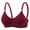 Wine, variant on Bigersell Comfortable Bra New Women Solid No-Wire Threaded Push up Back Button Underwear Bra Plus Size Bra Style F-1109 Pinks 32/70