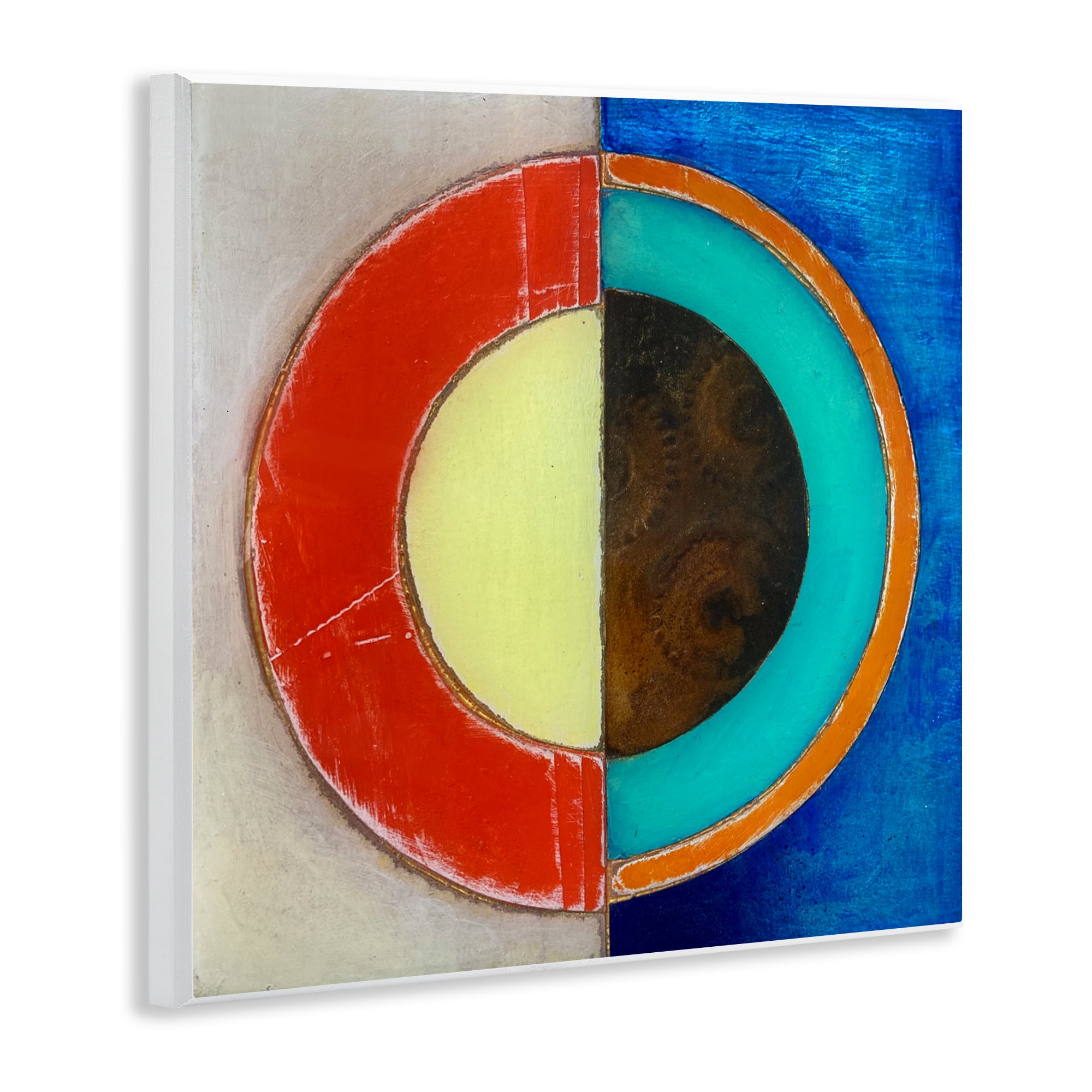 Stupell Industries Round Structured Color Block Wall Plaque Art, design by Matthew Finger