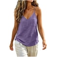 thumbnail image 2 of Favoffer Women's V Neck Tank Tops Sleeveless Linen Cotton with Pockets Casual Camisole Tops Breathable Work Tops for Office, 2 of 9