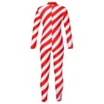 thumbnail image 2 of iEFiEL Kids Girls Christmas Candy Cane Costume Long Sleeve Striped Jumpsuit Gymnastics Unitard Festival Party Bodysuit Red 12, 2 of 7