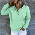 thumbnail image 4 of LEAVINGSUO Womens Tops Womens Fashion Womens Plus Size Fall Winter Women's Hooded Solid Color Long-sleeved Sweatshirt Casual Blouse Pullover Tops Mint Green L, 4 of 6