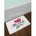 thumbnail image 2 of Thank You Bath Mat, Heart in Bold Outline Linear Hand Drawn Doodle Scribble Love Memo Thankful, Plush Bathroom Decor Mat with Non Slip Backing, 29.5" X 17.5", Black Dark Pink, by Ambesonne, 2 of 2