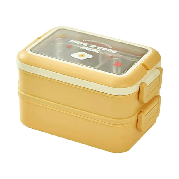 Fiambrera Bento con separador, apta para microondas, recipiente sellado para la escuela, el trabajo o picnic, caja de plástico de 3 compartimentos con palillos, vaso para salsa, kit de almuerzo