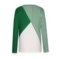 thumbnail image 5 of IROINNID Discount Womens Long Sleeve V-Neck Shirts V- Stripe Color Blocking Printing Recreational Tops,Green, 5 of 8