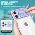 thumbnail image 3 of WATEFULL Compatible with iPhone 15 Pro Clear MagSafe Case with Slide Camera Cover Protector,[Action Button Access] [Strong Magnets][Anti Yellow] Shockproof Case with 1 Screen Protector(Purple), 3 of 9