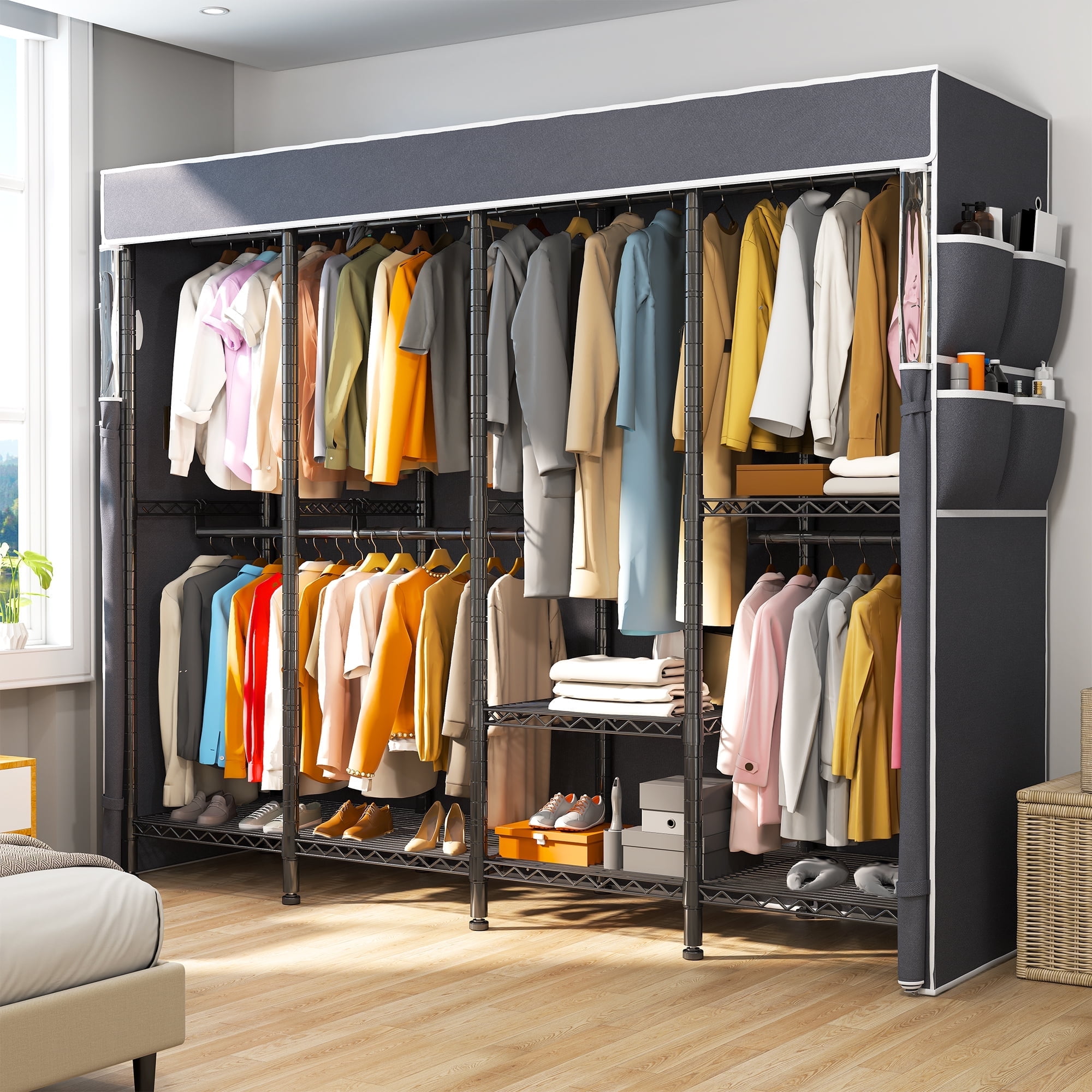 VIPEK V50C Portable Closet With Cover - Freestanding Wardrobe Rack, 9 Shelves, Max Load 1300 Lbs