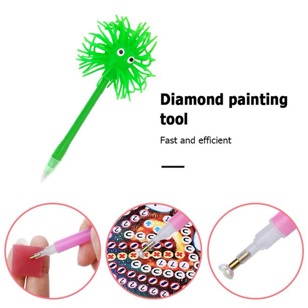 Bolígrafo de pintura de diamante punta redonda/cuadrada bolígrafos de brocas de punta DIY (monstruo verde) Likrtyny Oficina Multiescena Multifunción
