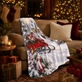 thumbnail image 3 of Snow Covered Winter Christmas Cottage Vintage Red Sleigh, Festive Holiday Scene, Warm Flannel Blanket for Living Room and Family Room, Art Lovers Christmas Gift, Festive Home Decor, 3 of 9