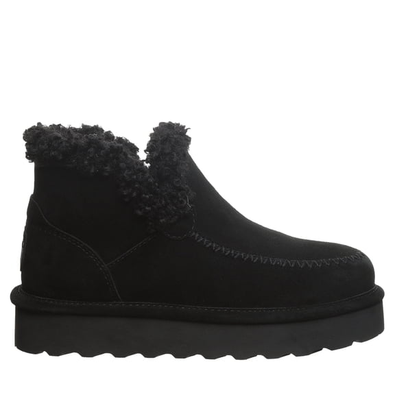 BEARPAW Women's Maeve Platform Lo Black Size 9 | Women's Boot Classic Suede | Women's Slip On Boot | Comfortable Winter Boot