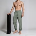 thumbnail image 5 of Amkhujs Mens Casual Pants Breathable Mesh Full Length Taper Jogger Pants Drawstring Elastic Waist Lightweight Sweatpants, 5 of 9